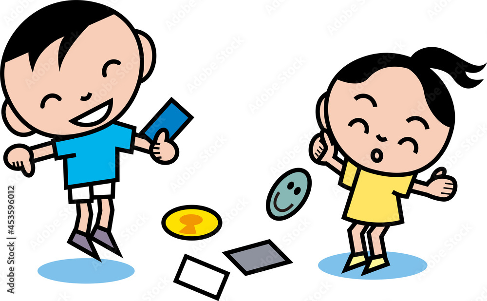 昭和の遊び。メンコで遊ぶ子どもたち。