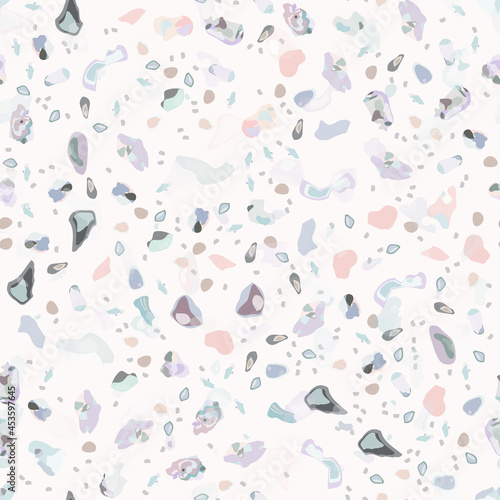 Terrazzo Texture Vector. Flooring Seamless Pattern