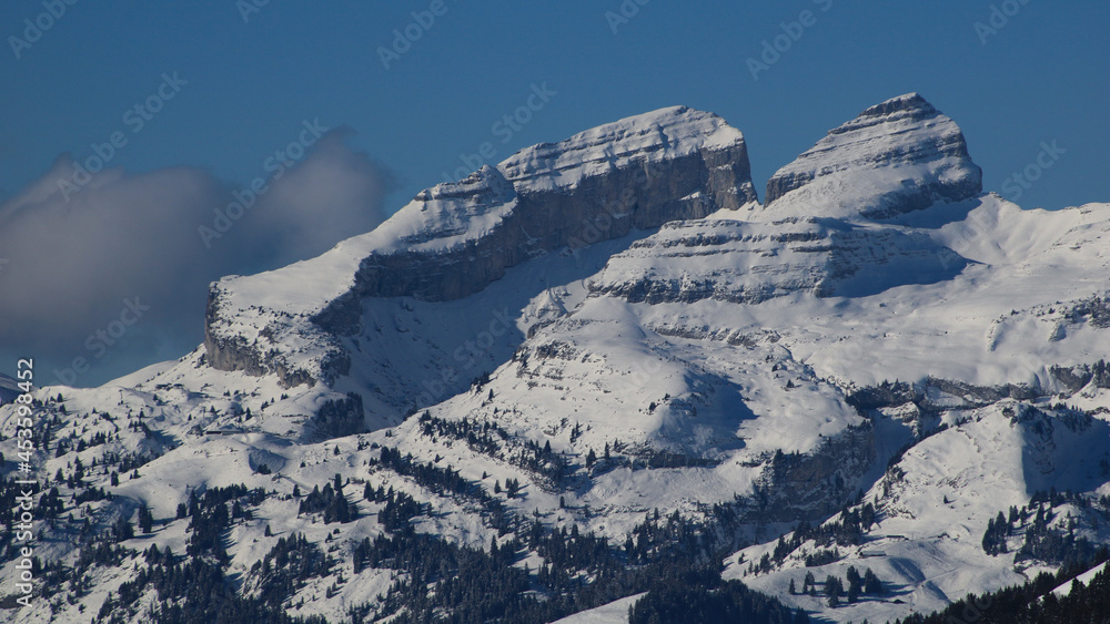 Mount Tour d Ai in winter, Switzerland.