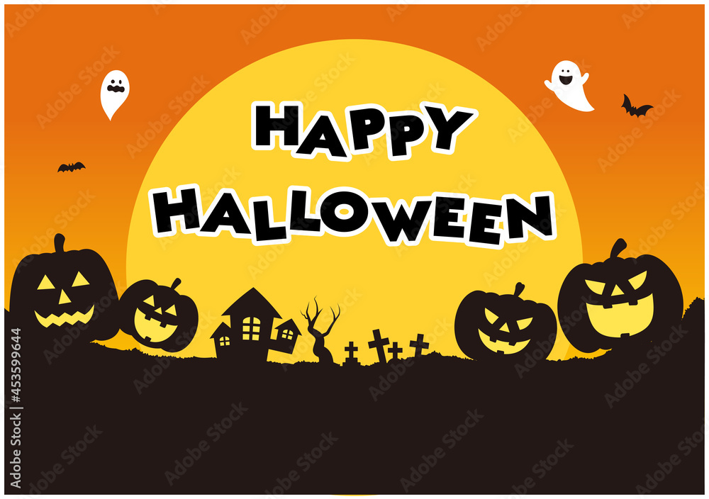 ハッピー ハロウィン かぼちゃ 背景 夕方 ハッピー ハロウィン かぼちゃ 背景 夕方