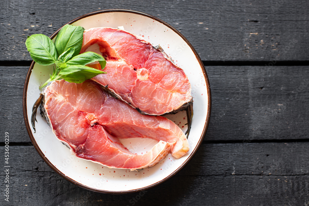 raw fish carp white fresh headless freshwater fish seafood meal snack on the table copy space food background rustic raw fish carp white fresh headless freshwater fish seafood meal snack on the table copy space food background rustic