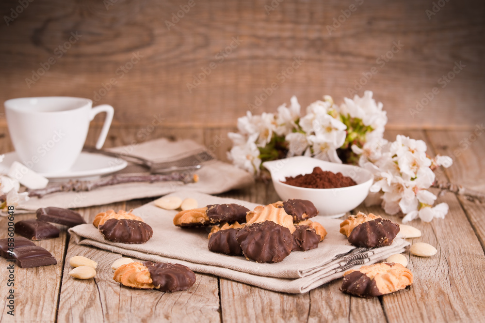 Butter cookies with chocolate. Butter cookies with chocolate.