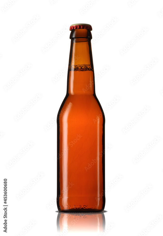 small brown bottle with beer