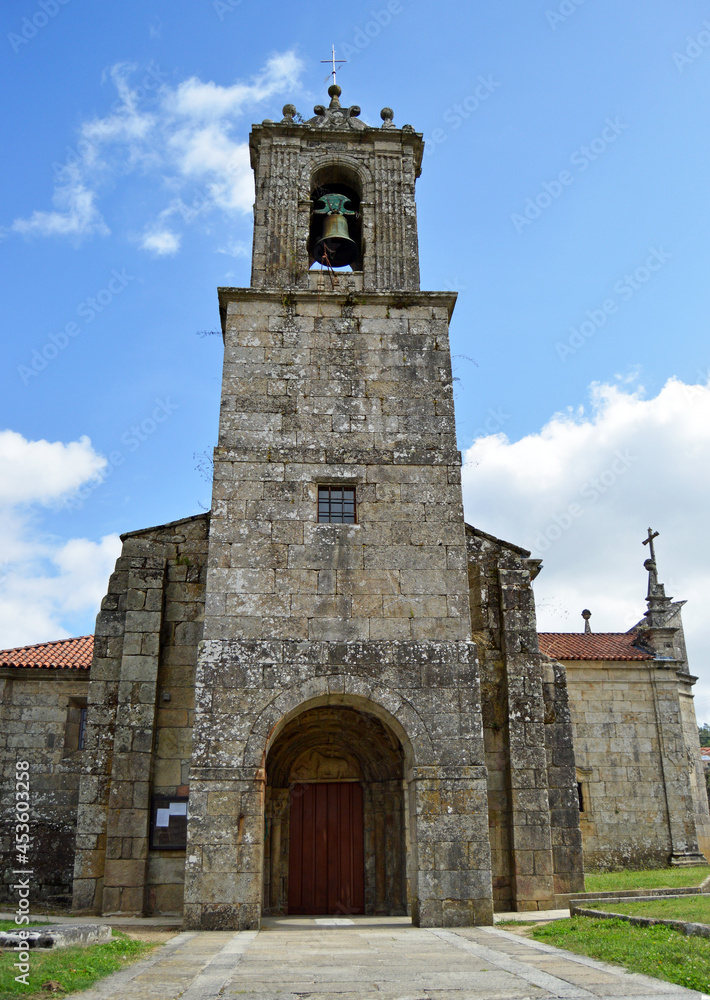 iglesia de Santa María de Caldas de Reis, provincia de Pontevedra, Galicia España. Caldas de Reis está en el Camino Portugués del Camino de Santiago