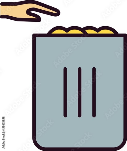 Use Trash Bin Line filled Vector Line Icon Design