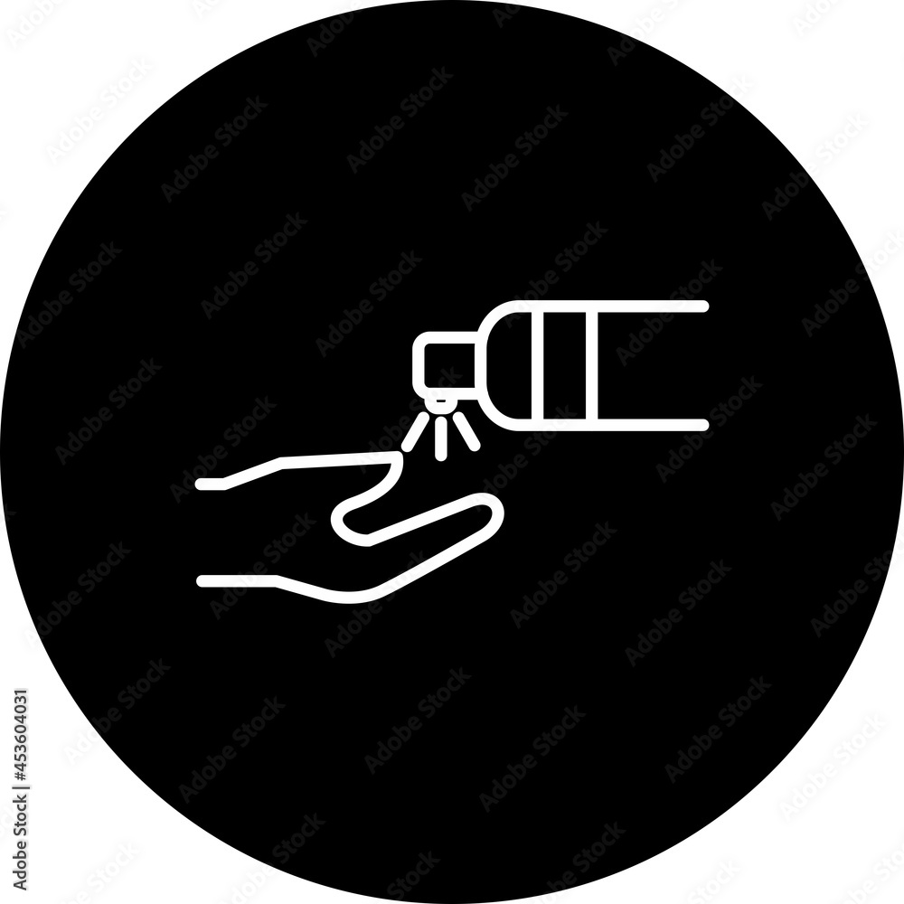 Hand Snaitizer Line Inverted Vector Line Icon Design