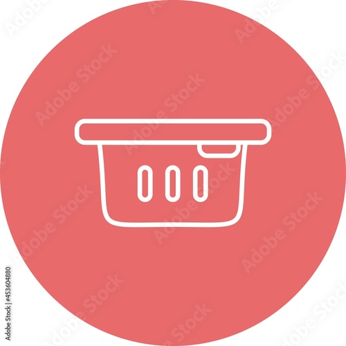 Laundry Basket Line Inverted Vector Line Icon Design