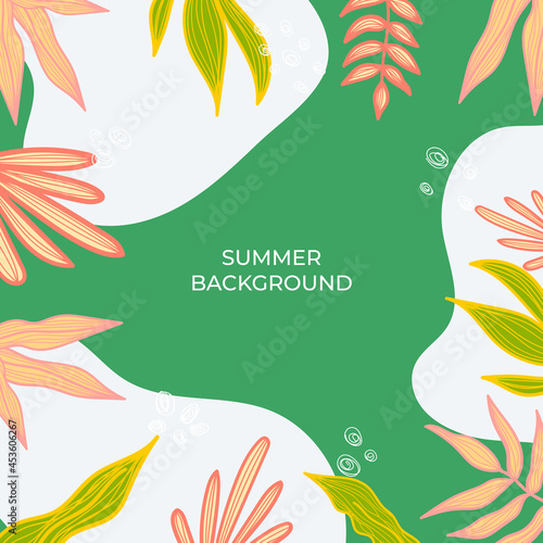 Wallpaper Mural Abstract creative universal artistic hand drawn minimal floral templates. Good for colorful poster, card, invitation, flyer, cover, banner, placard, brochure and summer background. Torontodigital.ca