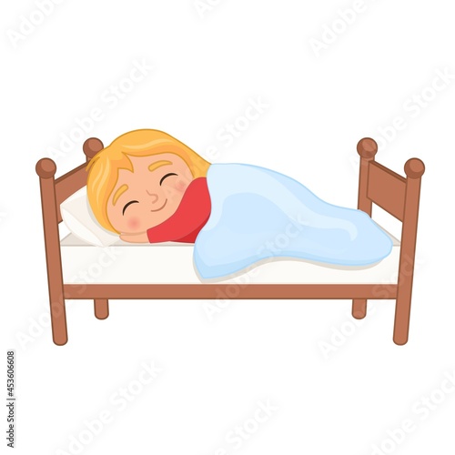 Vector illustration of a cute baby girl sleeping
