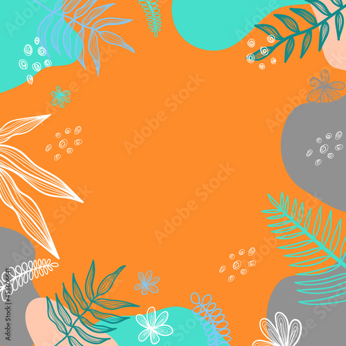 Wallpaper Mural Abstract creative universal artistic hand drawn minimal floral templates. Good for colorful poster, card, invitation, flyer, cover, banner, placard, brochure and summer background. Torontodigital.ca