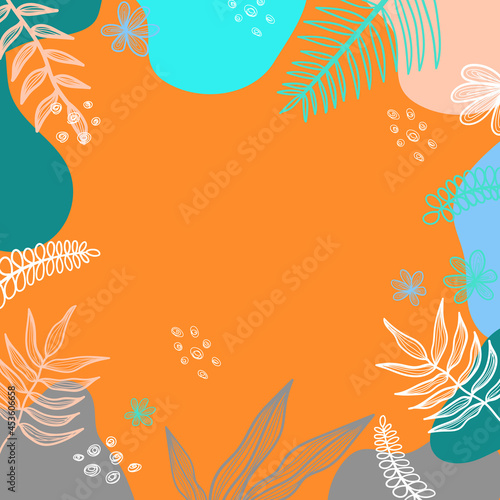 Wallpaper Mural Abstract creative universal artistic hand drawn minimal floral templates. Good for colorful poster, card, invitation, flyer, cover, banner, placard, brochure and summer background. Torontodigital.ca