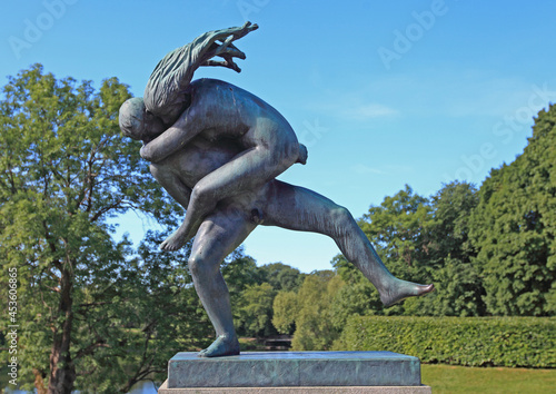 Canvas Print sculptures in Vigeland Sculpture Park, Frogner park, Oslo