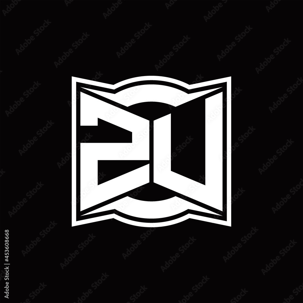 ZU Logo monogram with abstract shape design template ZU Logo monogram with abstract shape design template