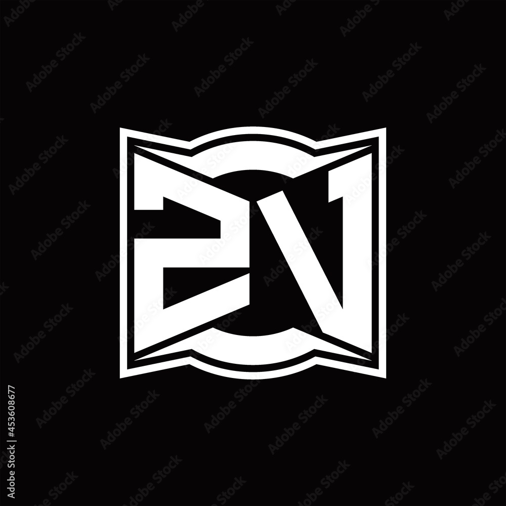 ZV Logo monogram with abstract shape design template ZV Logo monogram with abstract shape design template