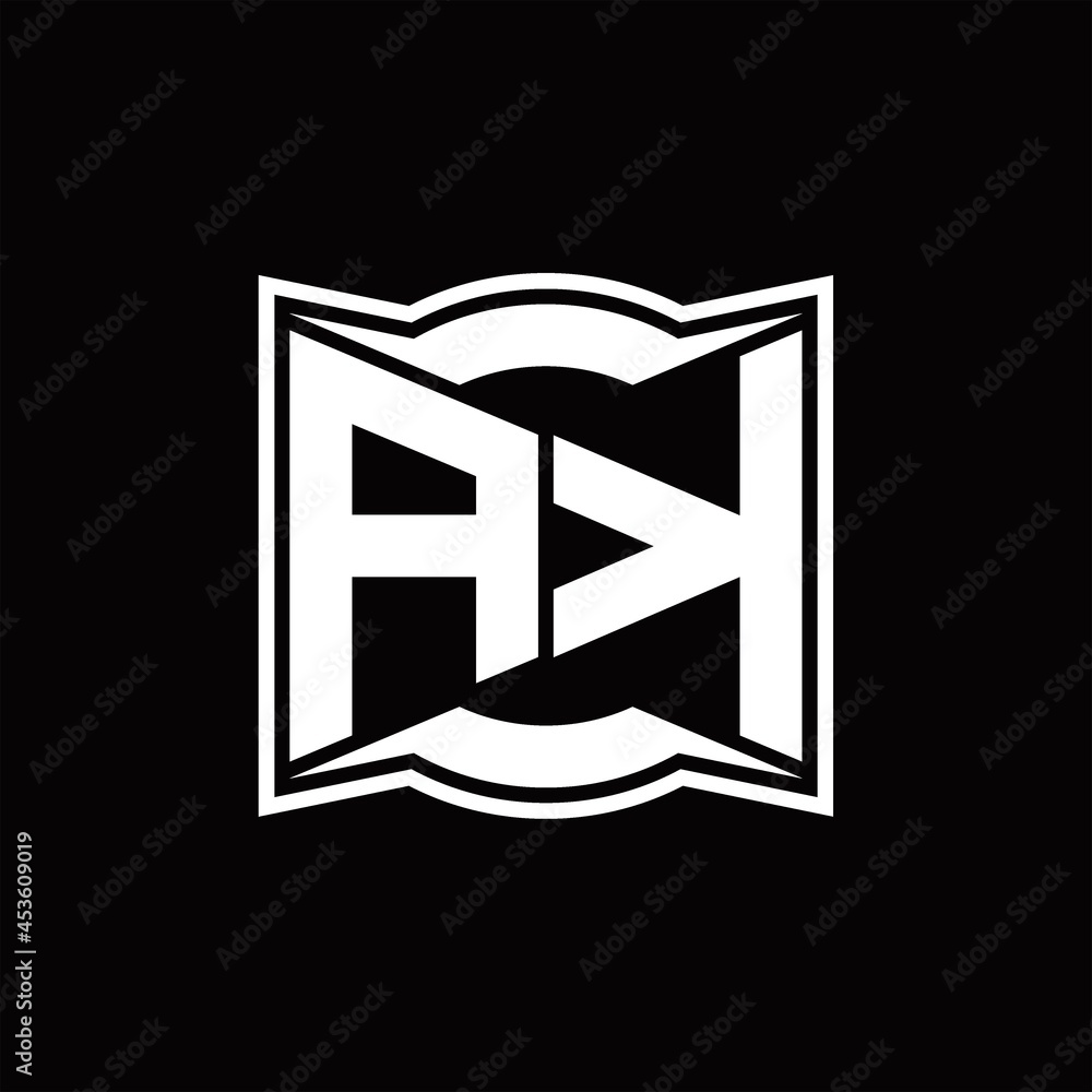 AK Logo monogram with abstract shape design template AK Logo monogram with abstract shape design template