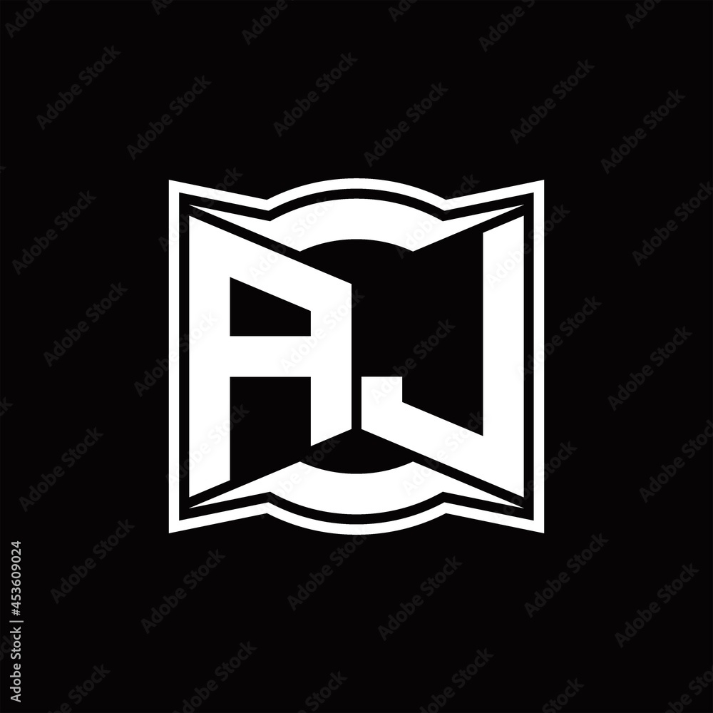 AJ Logo monogram with abstract shape design template AJ Logo monogram with abstract shape design template