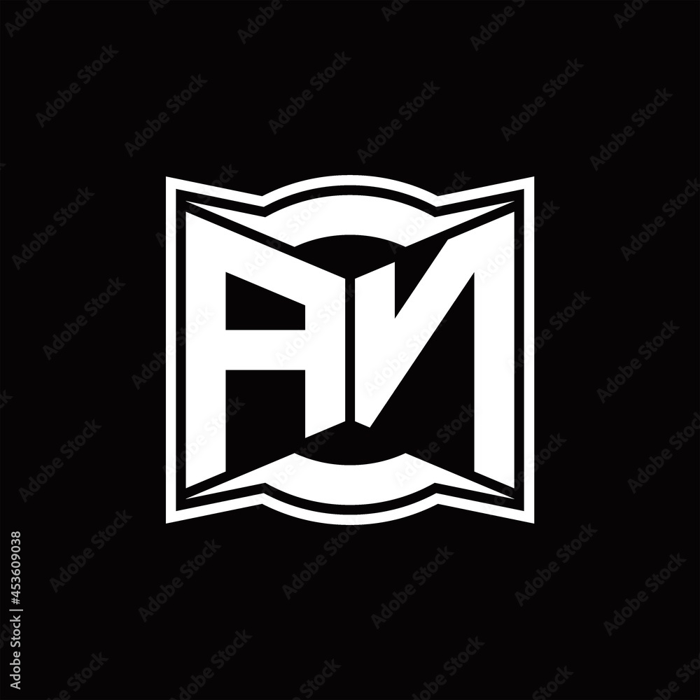 AN Logo monogram with abstract shape design template AN Logo monogram with abstract shape design template