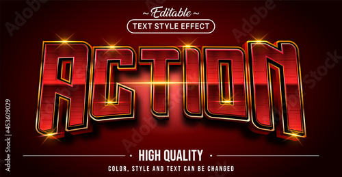 Editable text style effect - Action text style theme.