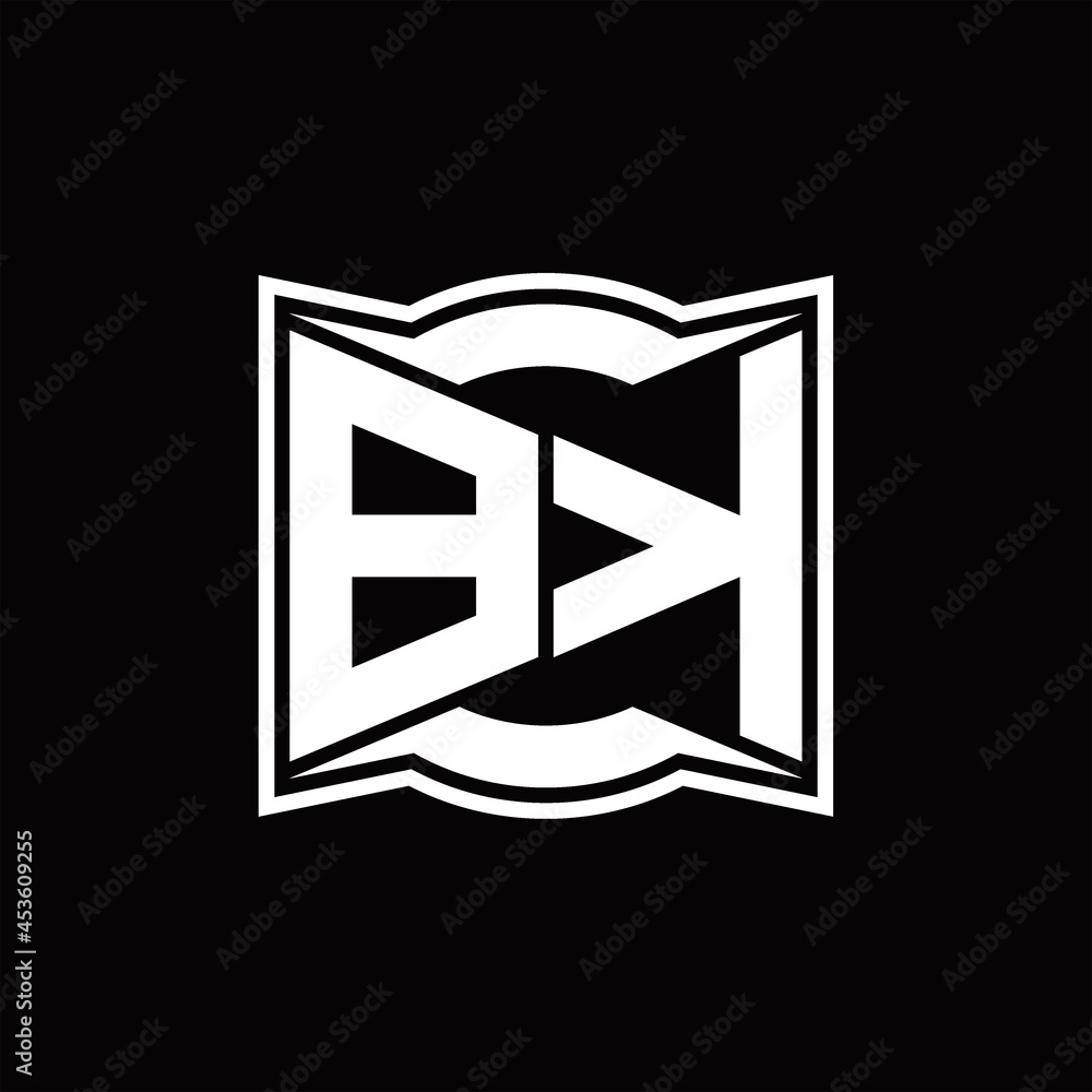 BK Logo monogram with abstract shape design template BK Logo monogram with abstract shape design template