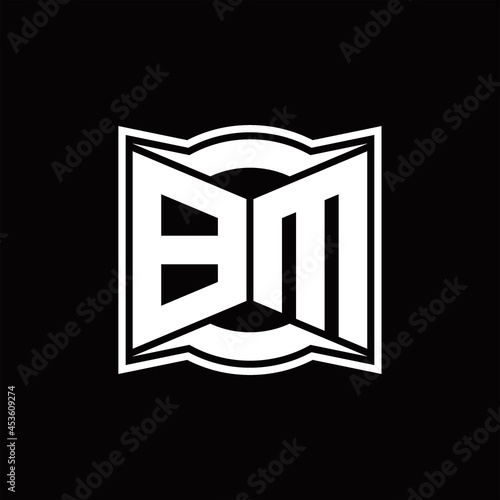 BM Logo monogram with abstract shape design template