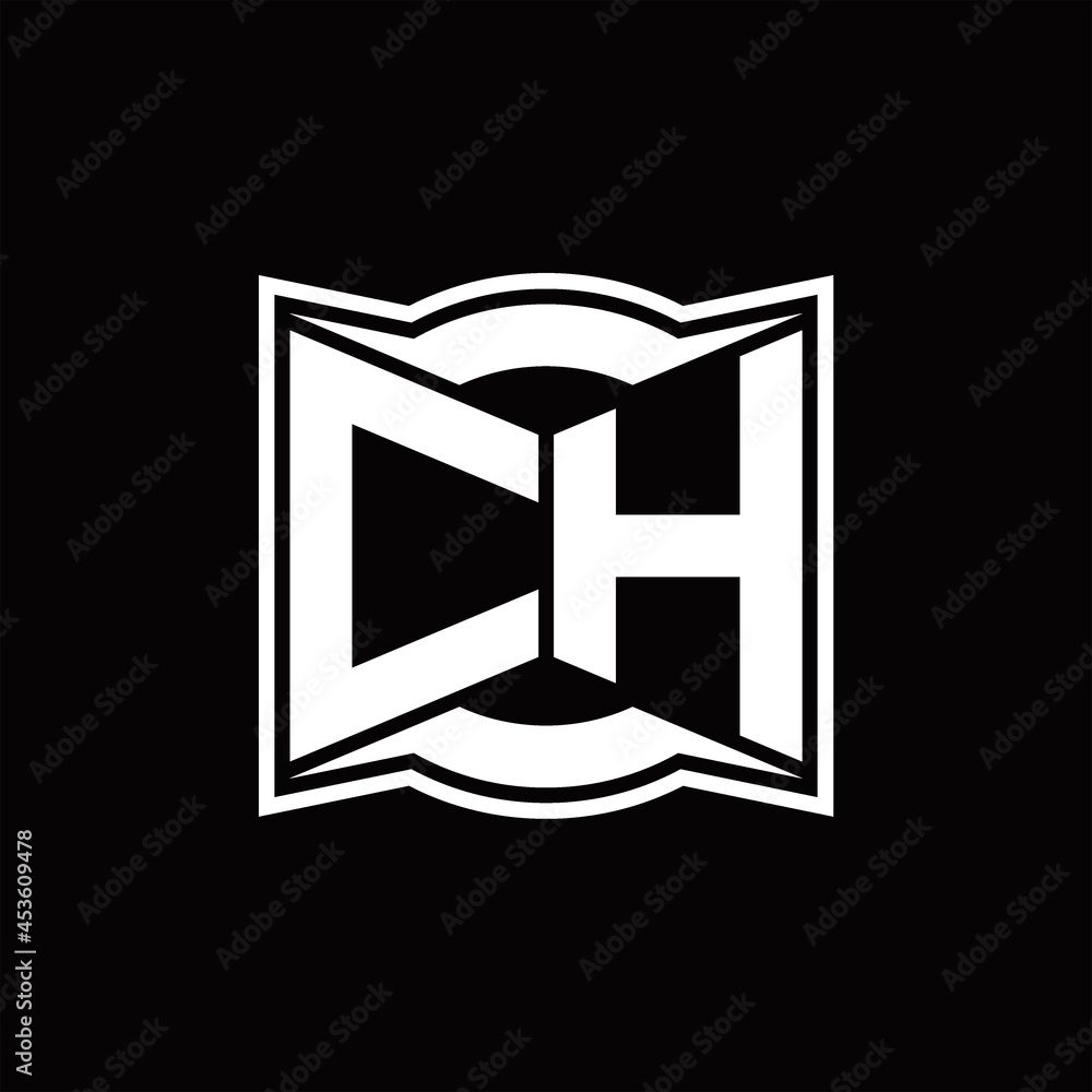 CH Logo monogram with abstract shape design template CH Logo monogram with abstract shape design template