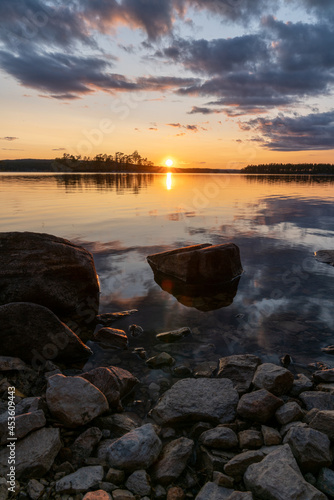 Sonnenuntergang in Schweden. 