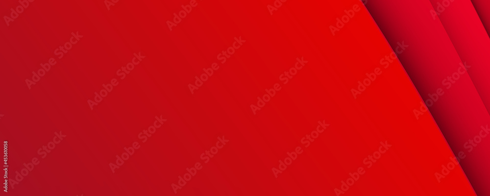Red abstract 3d wide banner background with overlap layer. Abstract banner design web template. Horizontal header web banner. Modern Geometric Red Triangle cover header background for website. 