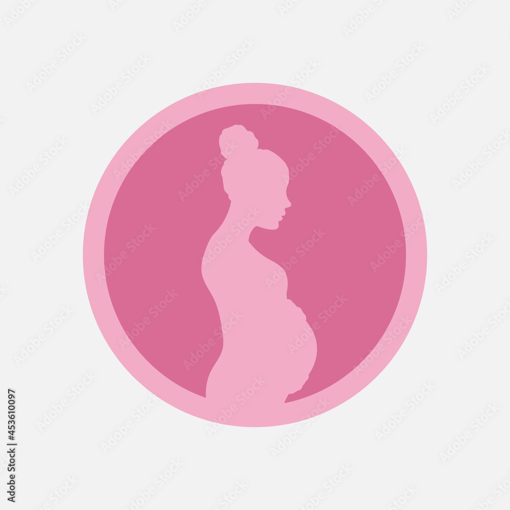 Pregnant woman silhouette. Vector symbol, logo, sign. Pregnant woman silhouette. Vector symbol, logo, sign.