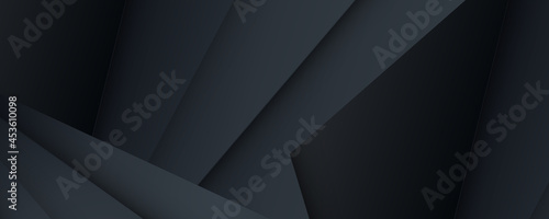 Modern simple 3D black banner background. Vector abstract graphic design banner pattern background template. photo