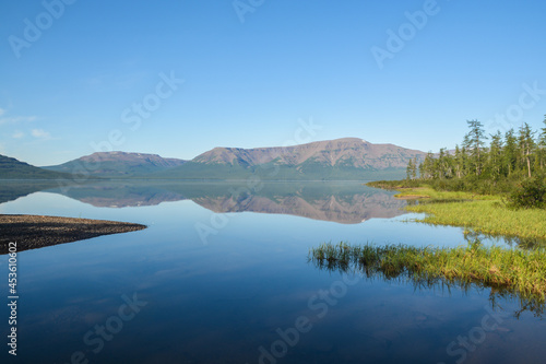 A mountain lake on the Putorana plateau. © sergunt