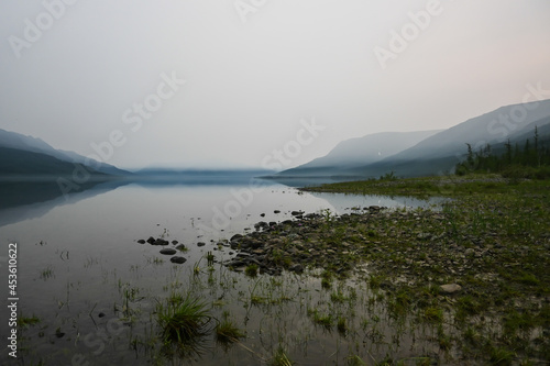 A mountain lake on the Putorana plateau.