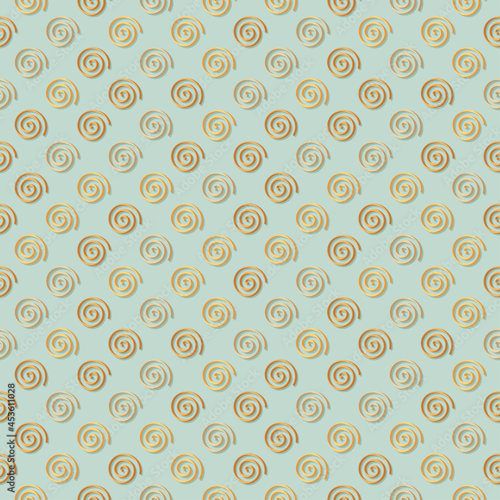 Abstract small gold spiral seamless pattern background