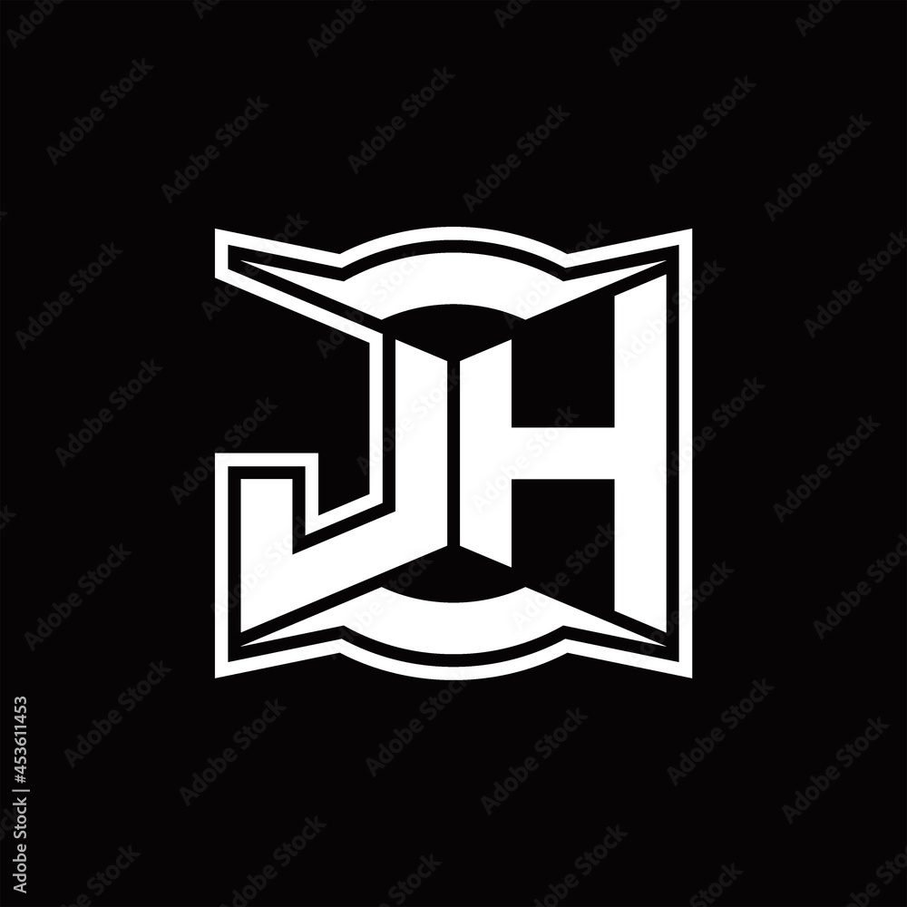 JH Logo monogram with abstract shape design template JH Logo monogram with abstract shape design template