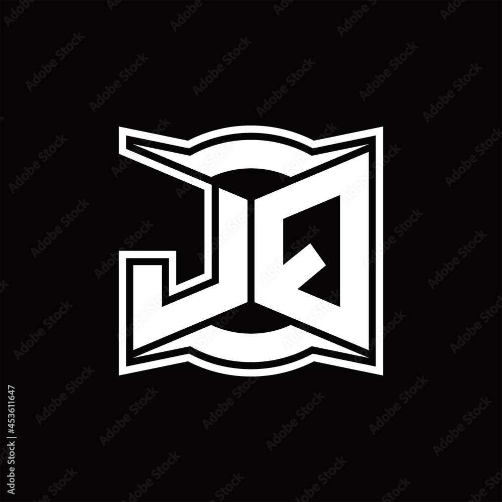 JQ Logo monogram with abstract shape design template JQ Logo monogram with abstract shape design template