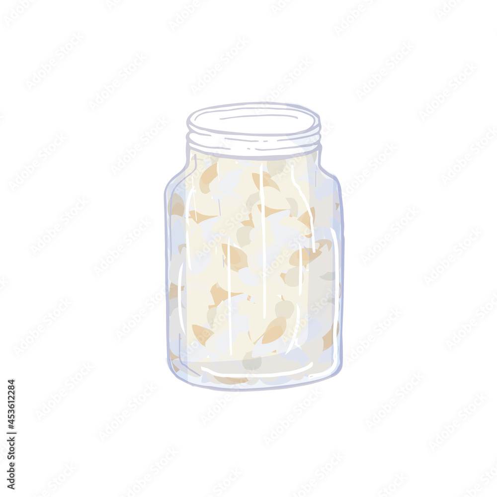 Sesam in jar. Ingredient food art design stock vector illustration for web, for print, for product design, for packing design Sesam in jar. Ingredient food art design stock vector illustration for web, for print, for product design, for packing design