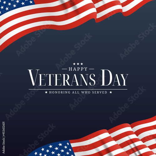 USA Veterans Day Poster. Vector Illustration. EPS10