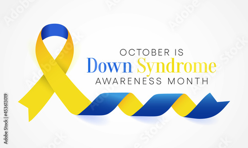 Down Syndrome awareness month is observed every year in October, it is a condition in which a person has an extra chromosome, they are small packages of genes in the body. vector illustration