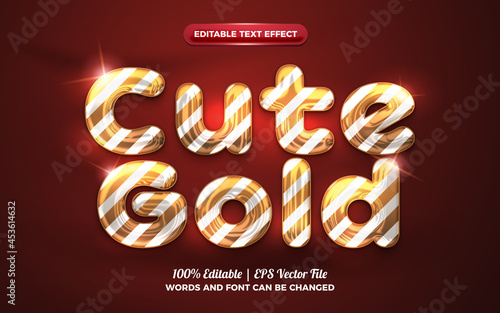 cute gold baloon 3d liquid editable text effect for happy birthday