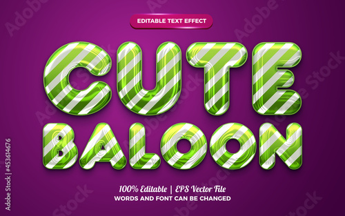 cute baloon 3d liquid editable text effect for happy birthday