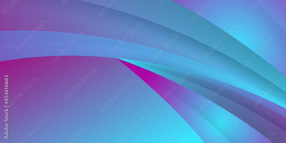 Colorful cyan blue pink purple wavy gradient shape abstract background for business presentation design template