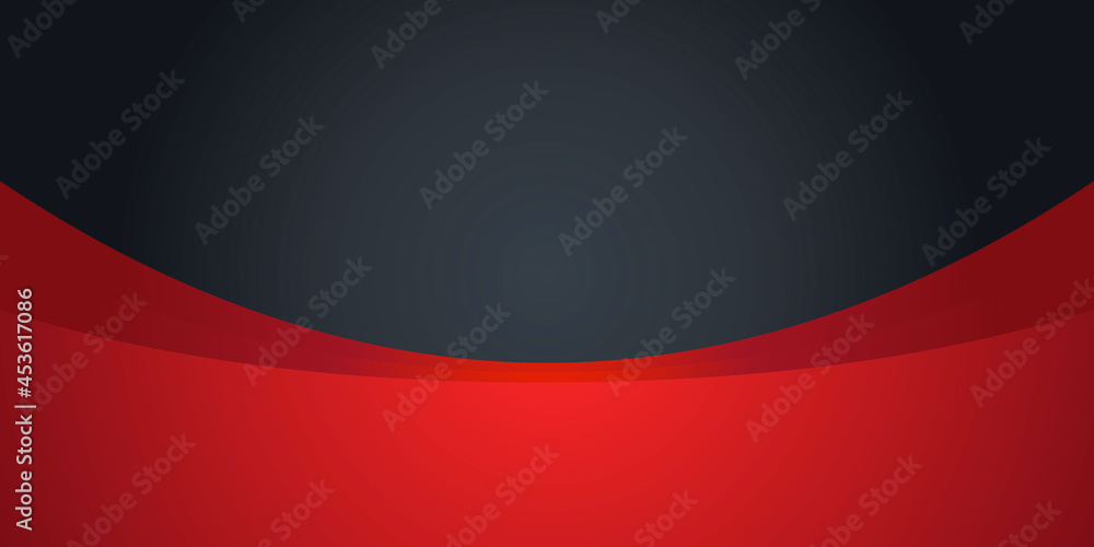 Red wave abstract shapes on black background for presentation design Red wave abstract shapes on black background for presentation design