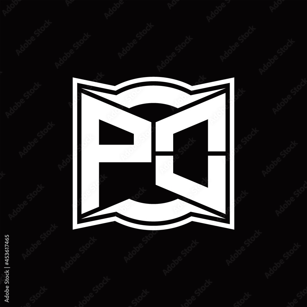 PO Logo monogram with abstract shape design template PO Logo monogram with abstract shape design template
