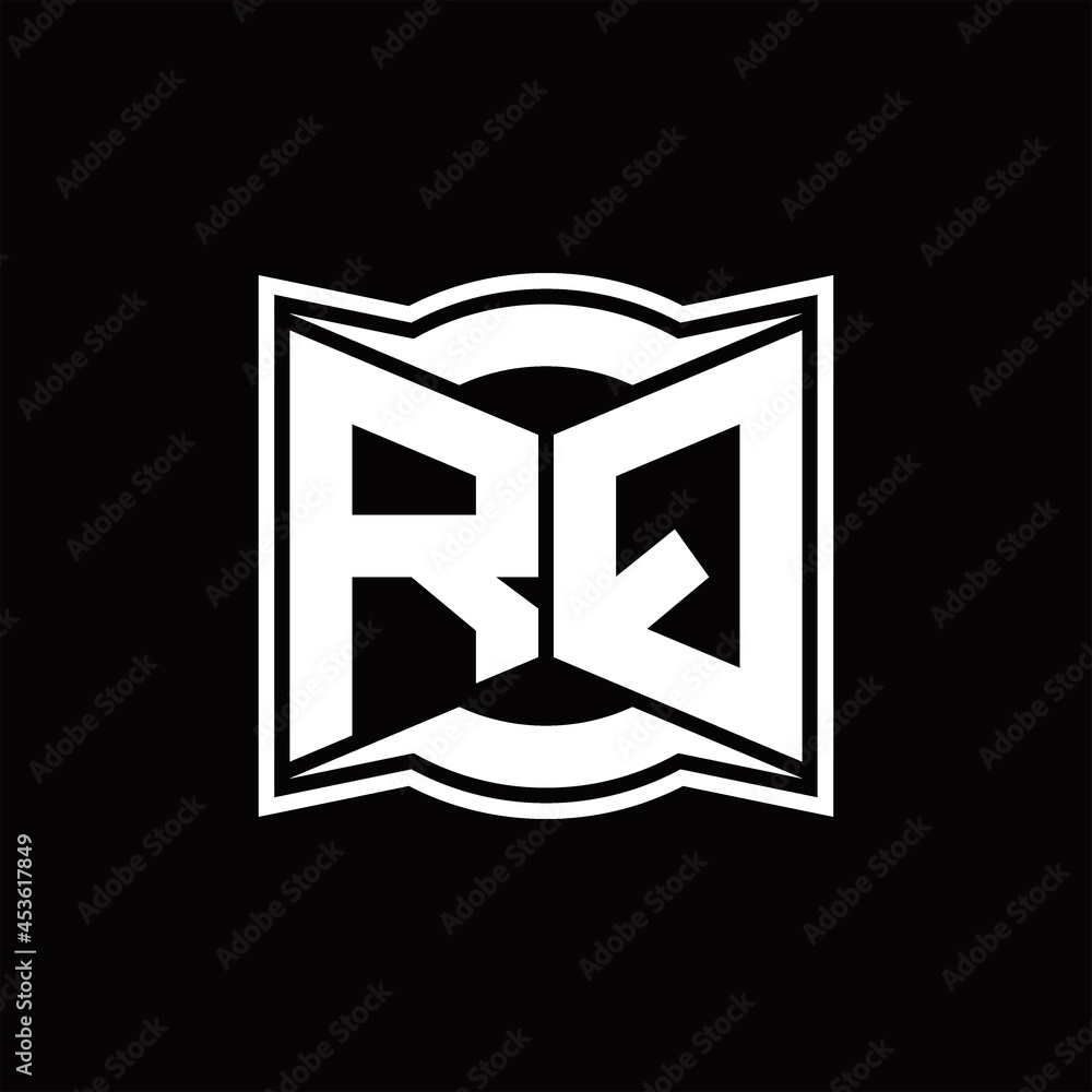 RQ Logo monogram with abstract shape design template RQ Logo monogram with abstract shape design template