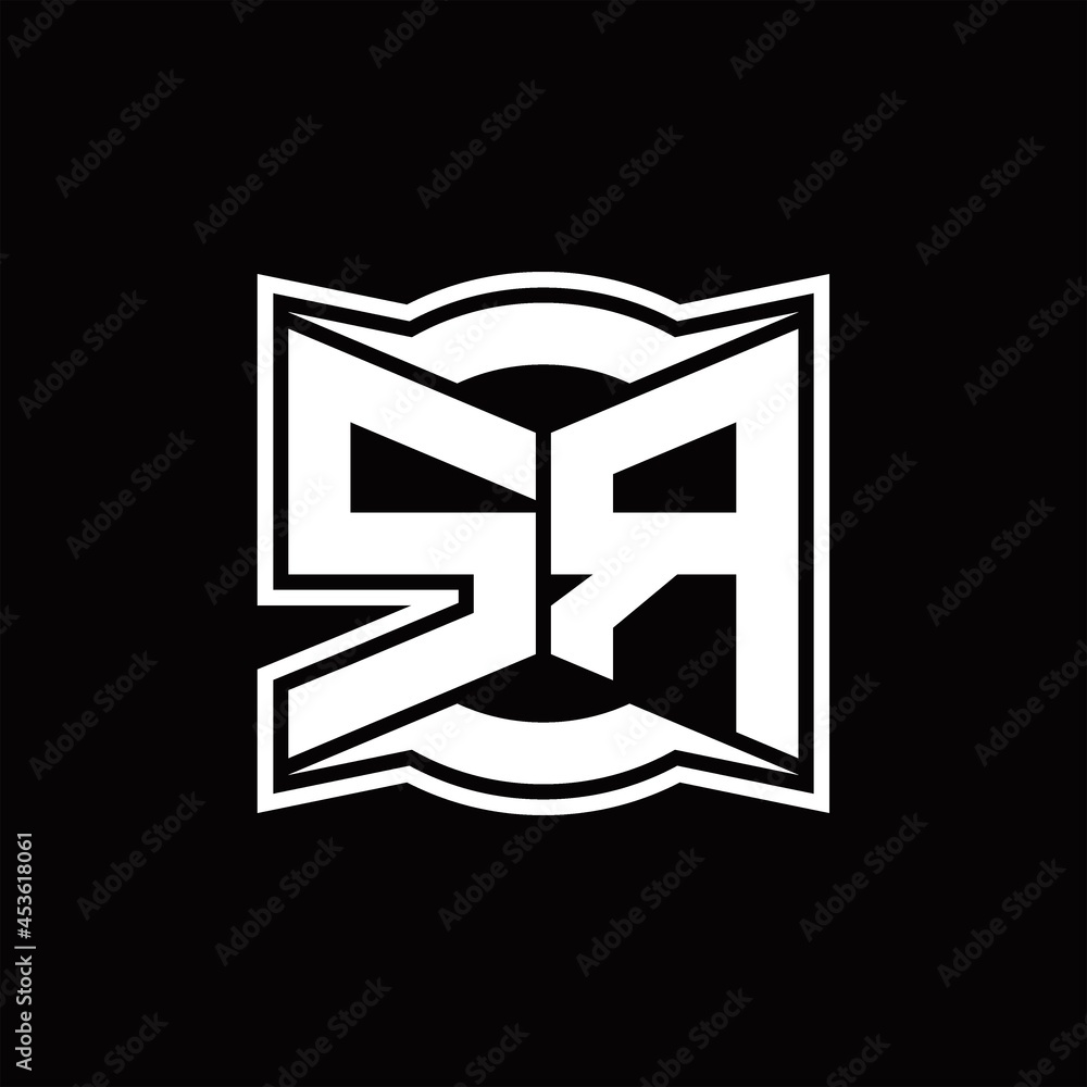 SR Logo monogram with abstract shape design template SR Logo monogram with abstract shape design template