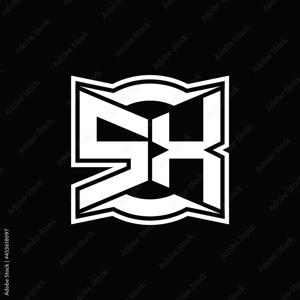 SX Logo monogram with abstract shape design template SX Logo monogram with abstract shape design template