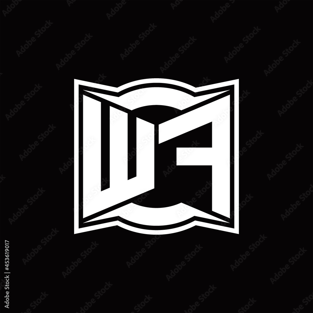 WF Logo monogram with abstract shape design template WF Logo monogram with abstract shape design template