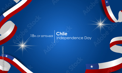 Chile Independence Day. Realistic vector, state symbols, flag, ribbons and flags