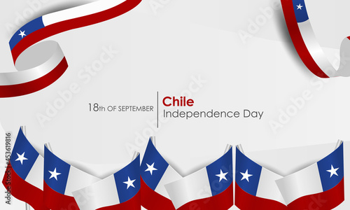 Chile Independence Day. Realistic vector, state symbols, flag, ribbons and flags