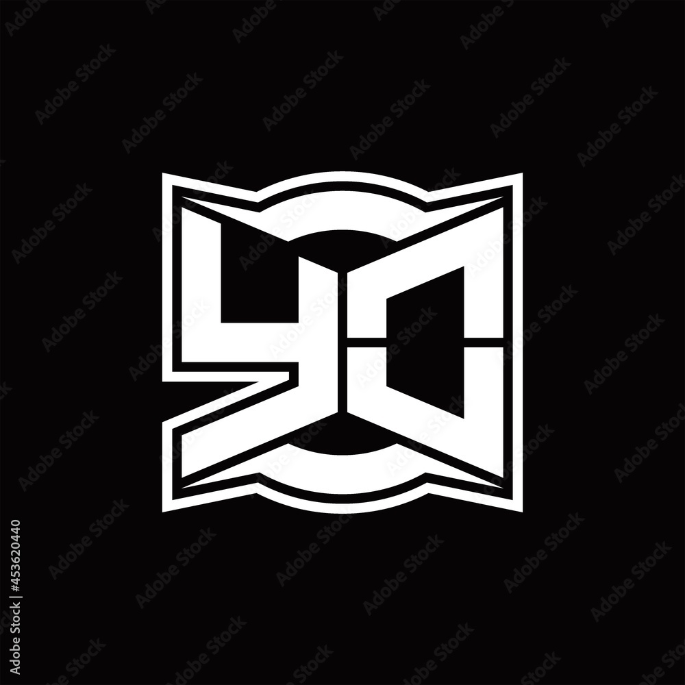 YO Logo monogram with abstract shape design template YO Logo monogram with abstract shape design template