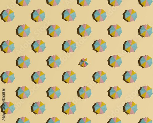 Tableau sur toile Creative summer pattern against pastel sandy background